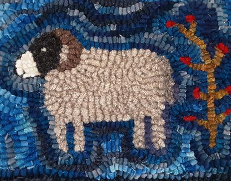 Rag Rug from the Hook a Sheep, Hare, or Hen Workshop with Jane Cook at Farfield Mill in Sedbergh, Cumbria