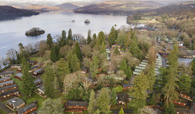 Aerial Shot of Fallbarrow Holiday Park in Bowness-on-Windermere, Lake District