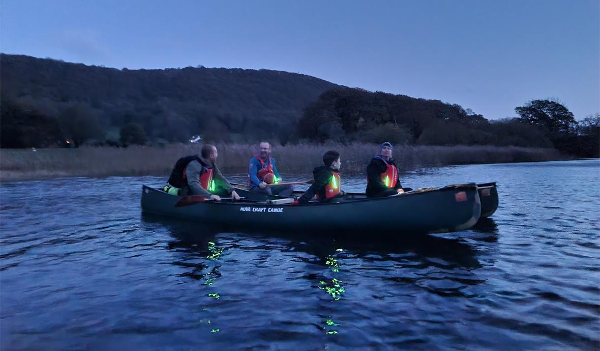 Family Dark Sky Canoeing on Coniston Water with Path to Adventure in the Lake District, Cumbria