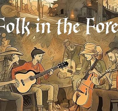 Poster for Folk in the Forest at Whinlatter Forest in the Lake District, Cumbria