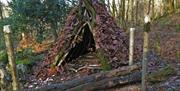 Shelter Built on the Intensive 72 hour Survival Experience with Green Man Survival