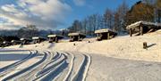 Glamping Burrows in the Snow at The Quiet Site Holiday Park in Ullswater, Lake District