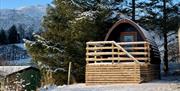 Glamping Pod in the Snow at The Quiet Site Holiday Park in Ullswater, Lake District