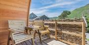 Outdoor seating at The Yan Glamping in Grasmere, Lake District