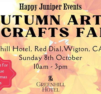 Poster for Autumn Arts and Crafts Fair at Greenhill Hotel in Wigton, Cumbria