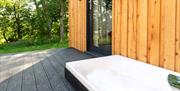 Hot Tub at Brow Wood Cabin on the Hutton John Estate in the Lake District, Cumbria