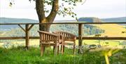 Outdoor Seating with a View at Brow Wood Cabin on the Hutton John Estate in the Lake District, Cumbria