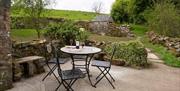 Outdoor Seating at Lacet Cottage on the Hutton John Estate in the Lake District, Cumbria