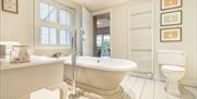 Bathroom with Standalone Bathtub at Haven Cottage in Ambleside, Lake District