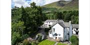 Drone Shot of Heather View with a Scenic Mountain Backdrop in Threlkeld, Lake District