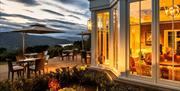Lounge and Terrace Views at Henrock at Linthwaite House Hotel in Bowness-on-Windermere, Lake District