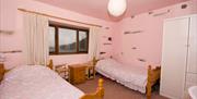 Twin bed room at High Dale Park Barn near Hawkshead, Lake District