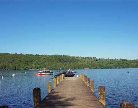Pier at Hill of Oaks Holiday Park in Windermere, Lake District