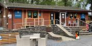 Reception, café and shop at Hill of Oaks Holiday Park in Windermere, Lake District
