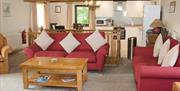 Living space in Saddleback Barn at Near Howe Cottages in Mungrisdale, Lake District