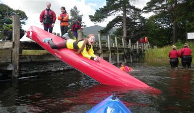 Visitors Canoeing with Joint Adventures in the Lake District, Cumbria