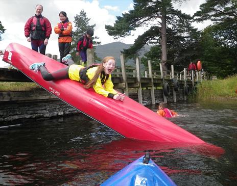 Visitors Canoeing with Joint Adventures in the Lake District, Cumbria