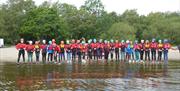 Visitors Raft Building with Joint Adventures in the Lake District, Cumbria