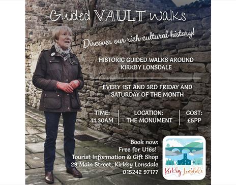Ad for Guided Vault Walks in Kirkby Lonsdale, Cumbria