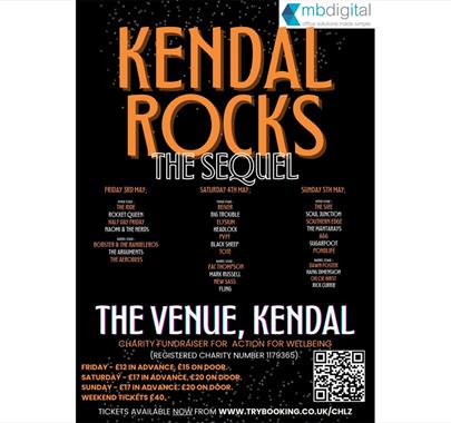 Poster for Kendal Rocks: The Sequel at The Venue in Kendal, Cumbria