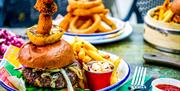 Burger Options at Lake View Garden Bar in Bowness-on-Windermere, Lake District