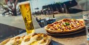 Pizzas and Beer at Lake View Garden Bar in Bowness-on-Windermere, Lake District