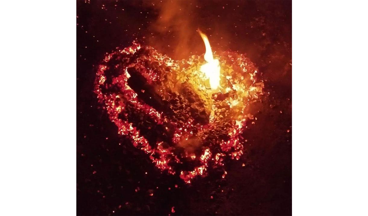 Heart-Shaped Coals at Warrior Woman Retreat with Lakeland Wellbeing at Newlands Adventure Centre in Keswick, Lake District