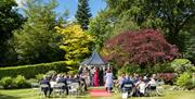 Outdoor wedding ceremonies at Broadoaks Country House in Troutbeck, Lake District