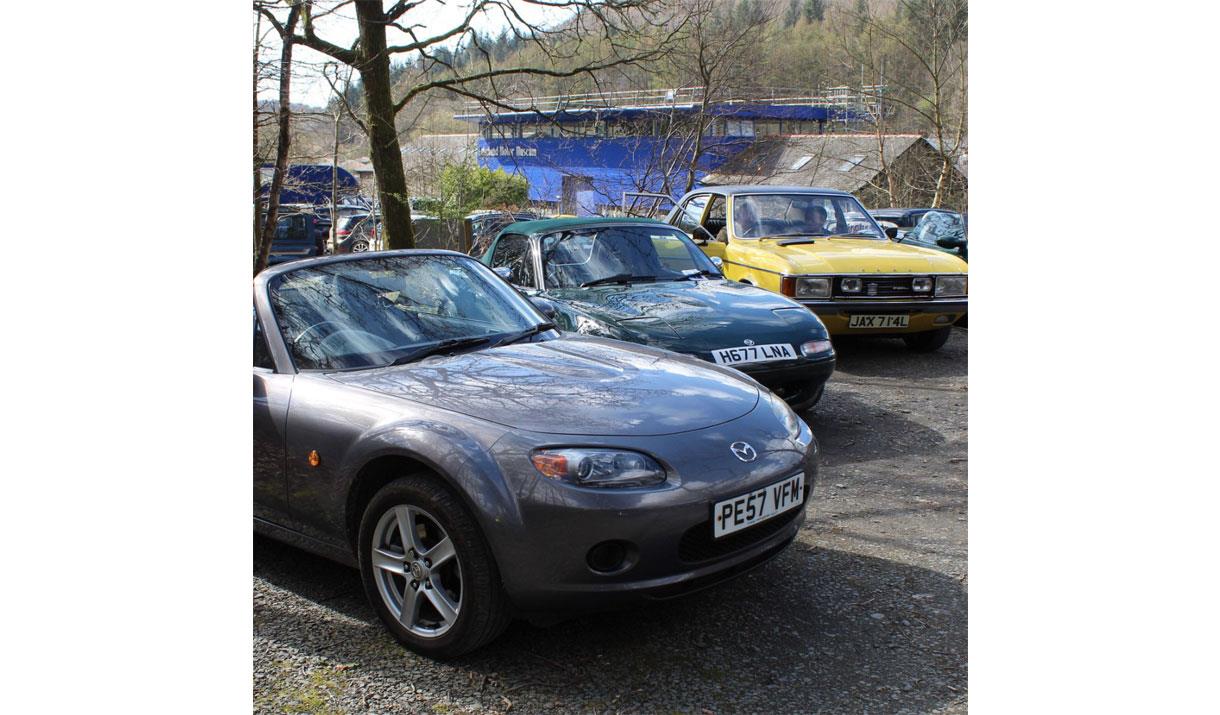 Cars at The Lakeland Historic Car Club Meet in Newby Bridge, Lake District