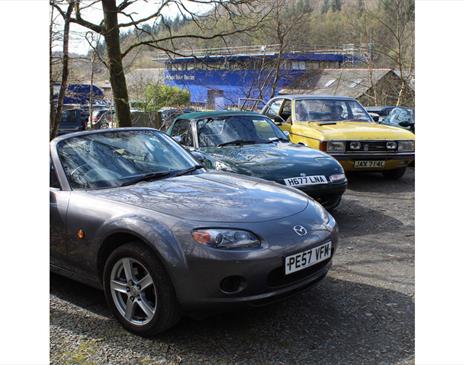Cars at The Lakeland Historic Car Club Meet in Newby Bridge, Lake District