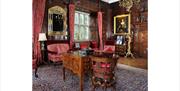 Historic interiors at Levens Hall & Gardens in Levens, Cumbria