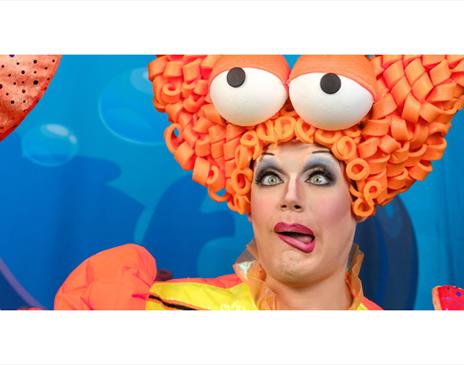 Character in The Little Mermaid Pantomime at Rheged in Penrith, Cumbria