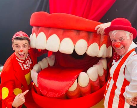 Performers in Cartoon Circus at Rheged in Penrith, Cumbria