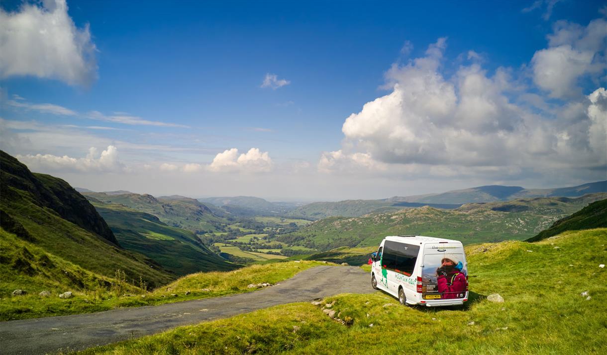 A Mountain Goat Tours Minibus in the Beautiful Scenery of the Lake District, Cumbria