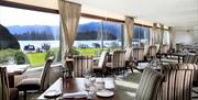 Seating at the Restaurant at Macdonald Old England Hotel & Spa in Bowness-on-Windermere, Lake District