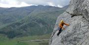 Climbing at Gimmer Crag with Mountain Journeys in the Lake District, Cumbria