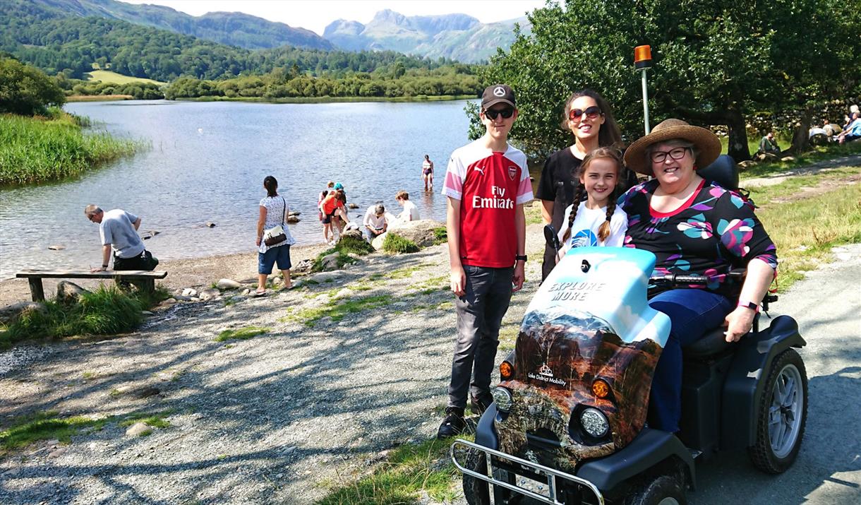 Family Using a Tramper Hired from Outdoor Mobility in the Lake District, Cumbria
