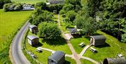 Aerial Photo of Camping Pods at Orchard Hideaways in Penrith, Cumbria