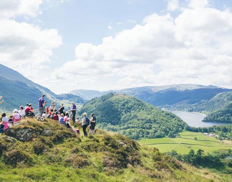 Visitors on the Orrest Head National Park Guided Walk in the Lake District, Cumbria