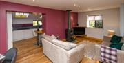 Lounge and Kitchen at Moor View Cottage at Park Cliffe Camping & Caravan Estate near Windermere, Lake District