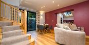 Lounge and Dining Area at Moor View Cottage at Park Cliffe Camping & Caravan Estate near Windermere, Lake District