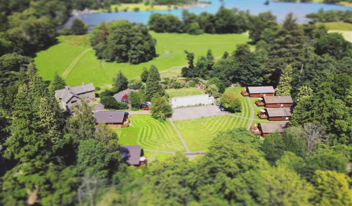 Aerial Drone Shot of The Estate in Glenridding, Lake District
