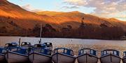 Boats and Ullswater at Sunset near The Estate in Glenridding, Lake District