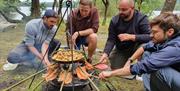 Visitors on a Bushcraft Experience with Path to Adventure in the Lake District, Cumbria