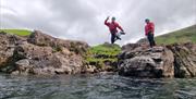 Visitors Extreme Ghyll Scrambling and Canyoning with Path to Adventure in Eskdale, Lake District