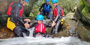 Visitors Family Gorge Walking with Path to Adventure in the Lake District, Cumbria