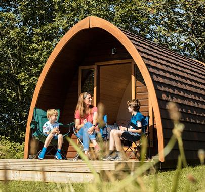 Camping pods at Park Cliffe