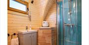 Shower Room at Parkgate Cabin in Eskdale, Lake District