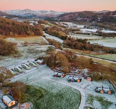 Bird's Eye View of Parkgate Farm Holidays in Eskdale, Lake District