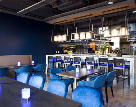 Tables at Penny Blue Restaurant & Bar at The Halston Aparthotel in Carlisle, Cumbria